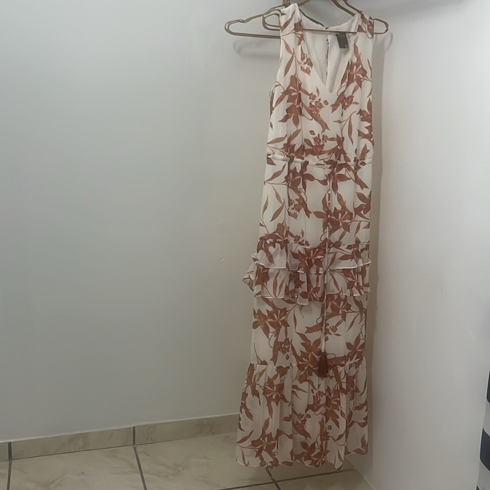 Taylor White and Pink Floral Dress